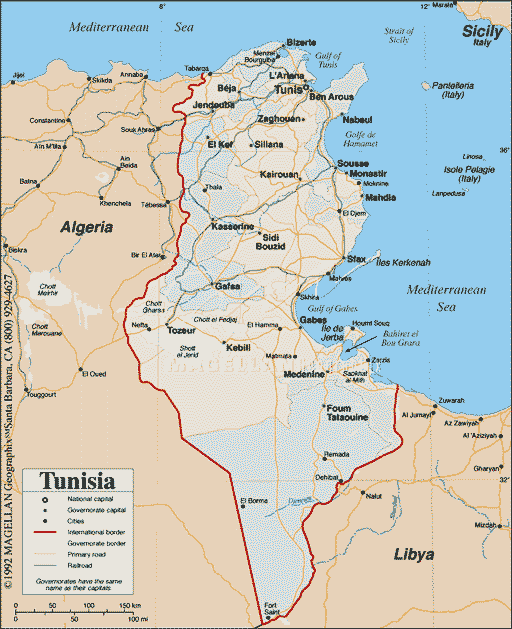 Cartina Tunisia